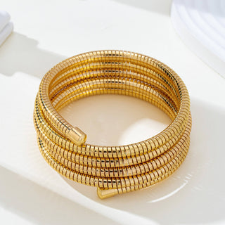 Flexible Coil Snake Chain 4 Row Bracelet-JOSSLYN by wall to wall-80B1709-The Twisted Chandelier