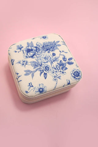 Designed Jewelry Organizer Travel Box Case-JOSSLYN by wall to wall-FLOWER A OFF WHITE-The Twisted Chandelier