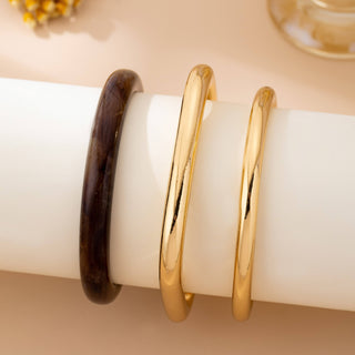 Tort & Gold Bangle Trio Bangle Set-JOSSLYN by wall to wall-80B1586-The Twisted Chandelier