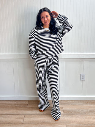 Berkley Lulu Mac Stripe Pants - Black-Outfit Sets-Girlie Girl Originals-bottoms,FD 09/16/26,NewArrival-The Twisted Chandelier