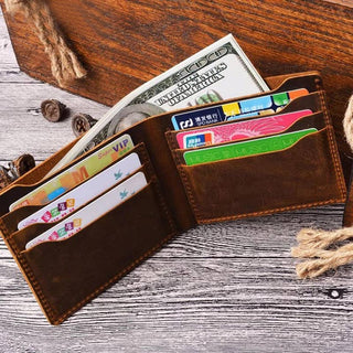 Men’s Leather Wallet, Bifold Wallet, Handmade Wallet for Men-American Leather Goods-Men's-The Twisted Chandelier
