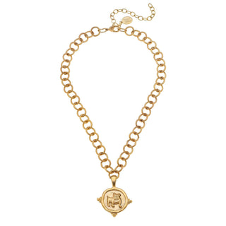 Susan Shaw Bulldog Intaglio Necklace-Susan Shaw-The Twisted Chandelier