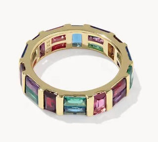 Kendra Scott Jamie Band Ring Gold Multi Mix 8-Kendra Scott-R1319GLD-The Twisted Chandelier