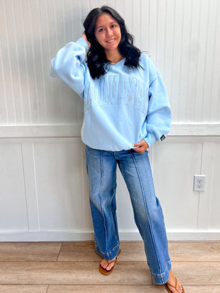 Rory Lulu Mac Sweatshirt - Light Blue-Top-Girlie Girl Originals-FD 09/16/26,NewArrival,Tops Collection-The Twisted Chandelier