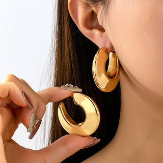 Bold Gold-Tone Chunky Hoops Earrings-JOSSLYN by wall to wall-80E62155-The Twisted Chandelier
