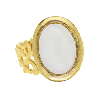 Susan Shaw White Agate Cabochon Ring-Susan Shaw-The Twisted Chandelier
