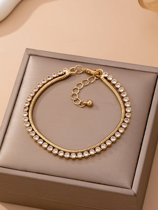 Double Snake Chain Crystal Bracelet-JOSSLYN by wall to wall-80B1653-The Twisted Chandelier