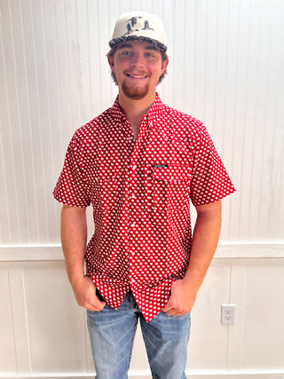 Men's Houston Pearl Snap Fishing Shirt-Men's Tops-SALT WATER SOUL-FD 02/18/26,Men's,RWB-The Twisted Chandelier