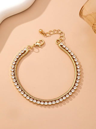 Double Snake Chain Crystal Bracelet-JOSSLYN by wall to wall-80B1653-The Twisted Chandelier