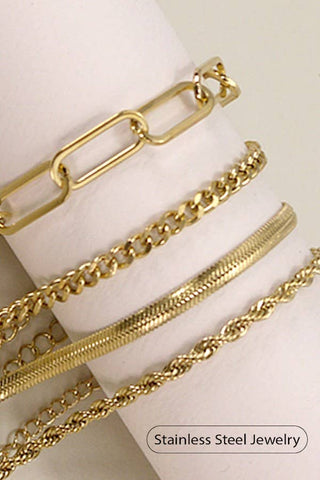 Stainless Steel Waterproof Tarnish Free Bracelet-JOSSLYN by wall to wall-40B112-The Twisted Chandelier