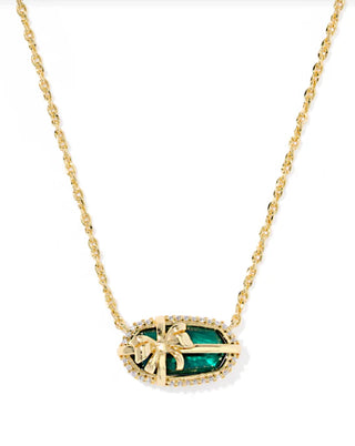 Kendra Scott Elisa Bow Short Pendant Necklace - Gold Pine Illusion-Necklace-Kendra Scott-The Twisted Chandelier