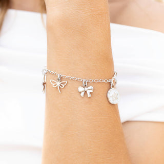 18K Gold PVD Stainless Steel Ribbon Bow Charm-Stainless Steel Charm-WJW-The Twisted Chandelier