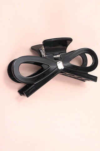 Large Cute Bow Ribbon Rhinestone Hair Claw Clips-Hair Claws & Clips-JOSSLYN by wall to wall-40H810-Black-The Twisted Chandelier