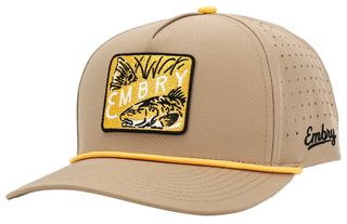 Men's Tan Golf - Bull Red Patch Hat-Hat-Embry Outdoors-Men's-The Twisted Chandelier