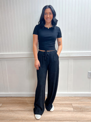 Tatum Waistband with String Crinkle Knit Long Pants-Pants-Active Basic | Active USA-bottoms,FD 02/03/26-The Twisted Chandelier