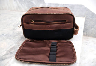 Buffalo Leather Toiletry Bag – Dopp Kit for Shaving & Travel-Billion Brothers-Men's-The Twisted Chandelier