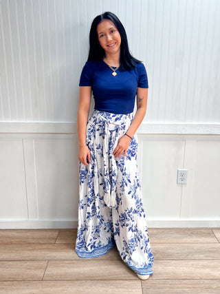 Savannah Wide Leg Tie Waist Printed Pants-Pants-ANGIE-B3663-A924,bottoms,FD 04/02/26-The Twisted Chandelier