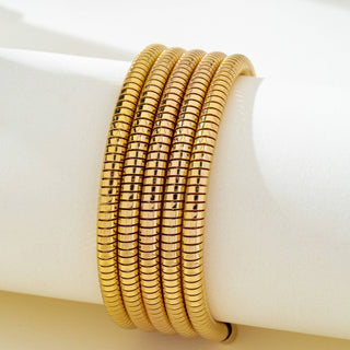Flexible Coil Snake Chain 4 Row Bracelet-JOSSLYN by wall to wall-80B1709-The Twisted Chandelier