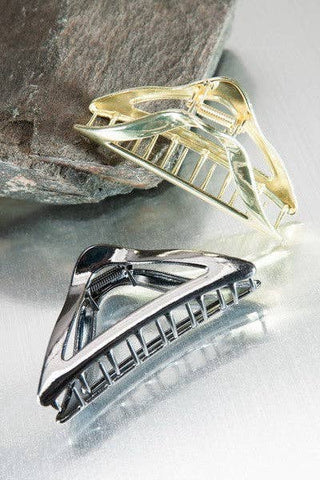 Metallic Casting Curved Triangle Hair Claw Clips-Hair Claws & Clips-JOSSLYN by wall to wall-40H552-The Twisted Chandelier