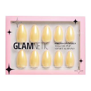 Yellow Pop Press-On Nails| Solid Pastel Yellow| Glaze finish-Glamnetic-The Twisted Chandelier