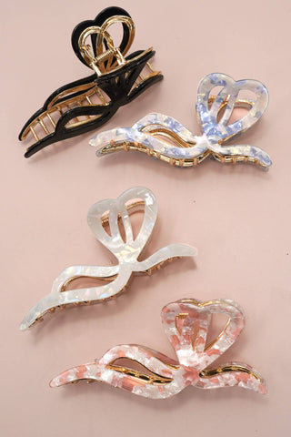 Premium PVC Toile Pattern Bow Hair Claw Clips-Hair Claws & Clips-JOSSLYN by wall to wall-40H928-The Twisted Chandelier