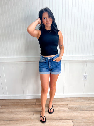 Skye Built-In Bra Seamless Crop Tank Top - Black-Tank Top-Zenana-FD 05/30/26,Tops Collection-The Twisted Chandelier