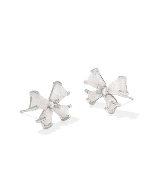 Kendra Scott Blair Bow Small Stud Earrings Silver Iridescent Drusy-Earrings-Kendra Scott-E00629RHD,Sale Kendra Scott-The Twisted Chandelier