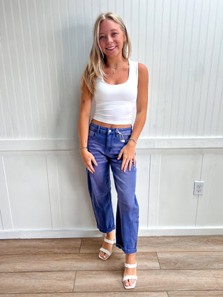 Camryn Barrel-Leg Cropped Color Denim Pants-Jeans-Zenana-bottoms,FD 05/26/26-The Twisted Chandelier