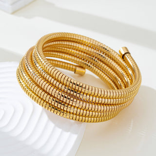 Flexible Coil Snake Chain 4 Row Bracelet-JOSSLYN by wall to wall-80B1709-The Twisted Chandelier