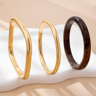 Tort & Gold Bangle Trio Bangle Set-JOSSLYN by wall to wall-80B1586-The Twisted Chandelier
