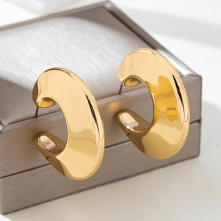 Bold Gold-Tone Chunky Hoops Earrings-JOSSLYN by wall to wall-80E62155-The Twisted Chandelier
