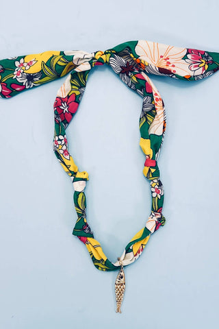 Handcrafted Scarf Interchangeable Charm Necklace-JOSSLYN by wall to wall-The Twisted Chandelier