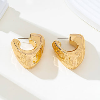 Hammered Gold-Tone Statement Hoops-JOSSLYN by wall to wall-80E62156-The Twisted Chandelier