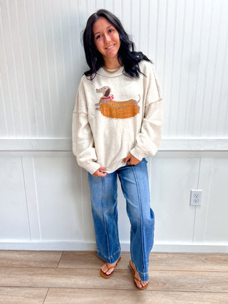 Dottie Hot Dog Graphic Sweater-Top-VERY J-12W3721N,Fall Favorites,FD 09/18/26,NewArrival,Tops Collection-The Twisted Chandelier