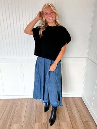 Marcie Dropped Shoulder Sweater Top - Black-PINCH-05/26/26,FD 12/22/25,OGP 59.99,Tops Collection-The Twisted Chandelier