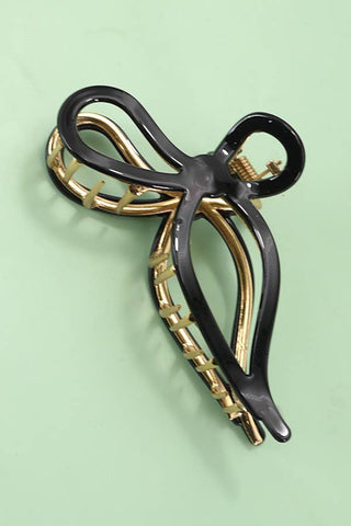 Jumbo Cellulose Casting Bow Hair Claw Clips-JOSSLYN by wall to wall-Black-The Twisted Chandelier