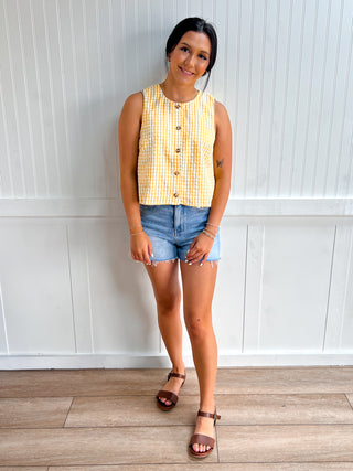 Maggie Gingham Sleeveless Top