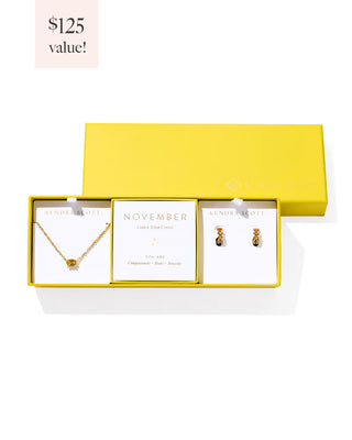 Kendra Scott Cailin Birthstone Gift Set Gold Golden Yellow Crystal-Jewlery Set-Kendra Scott-G00086GLD-The Twisted Chandelier