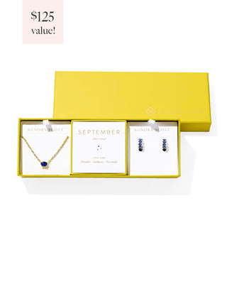 Kendra Scott Cailin Birthstone Gift Set Gold Blue Crystal-Jewelry Set-Kendra Scott-G00086GLD-The Twisted Chandelier