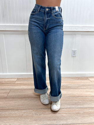 Roxie Dark Wash 90's Straight Leg-Judy Blue Jeans-BIN A2,bottoms,FD 08/26/25-The Twisted Chandelier