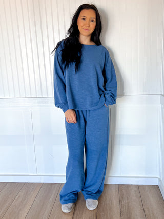 Sally Long Sleeve Top and Pant Set - Dusty Blue-Zenana-FD 11/26/25-The Twisted Chandelier