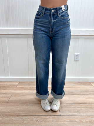 Roxie Dark Wash 90's Straight Leg-Judy Blue Jeans-BIN A2,bottoms,FD 08/26/25-The Twisted Chandelier