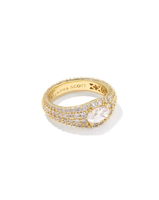 Kendra Scott Bella Band Ring Gold White Cz 8-Ring-Kendra Scott-R00174GLD-The Twisted Chandelier