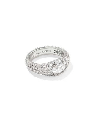 Kendra Scott Bella Band Ring Silver White Cz 6-Ring-Kendra Scott-R00174RHD-The Twisted Chandelier
