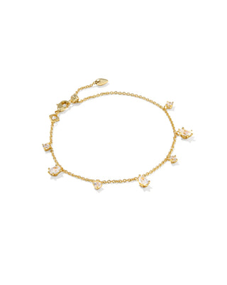 Kendra Scott Cailin Delicate Chain Bracelet Gold White Cz-Bracelet-Kendra Scott-B00388GLD-The Twisted Chandelier