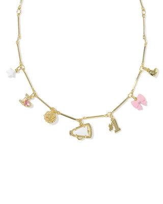 Kendra Scott Cheer Charm Necklace Gold Pink White Mix