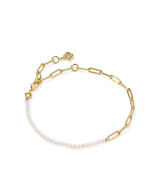 Kendra Scott Markie Half Chain Bracelet Gold Freshwater Cultured Pearl-Bracelet-Kendra Scott-B00472GLD-The Twisted Chandelier
