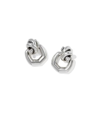 Kendra Scott Parker Knot Open Frame Earrings Vintage Silver-Earrings-Kendra Scott-E01104VSV-The Twisted Chandelier