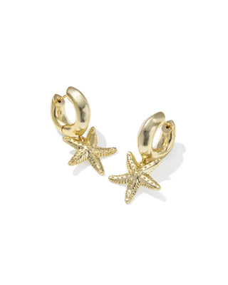 Kendra Scott Parker Starfish Huggie Earrings Gold-Earrings-Kendra Scott-E01098GLD-The Twisted Chandelier