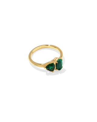 Kendra Scott Tatum Band Ring Gold Green Mix 6-Ring-Kendra Scott-R00176GLD-The Twisted Chandelier